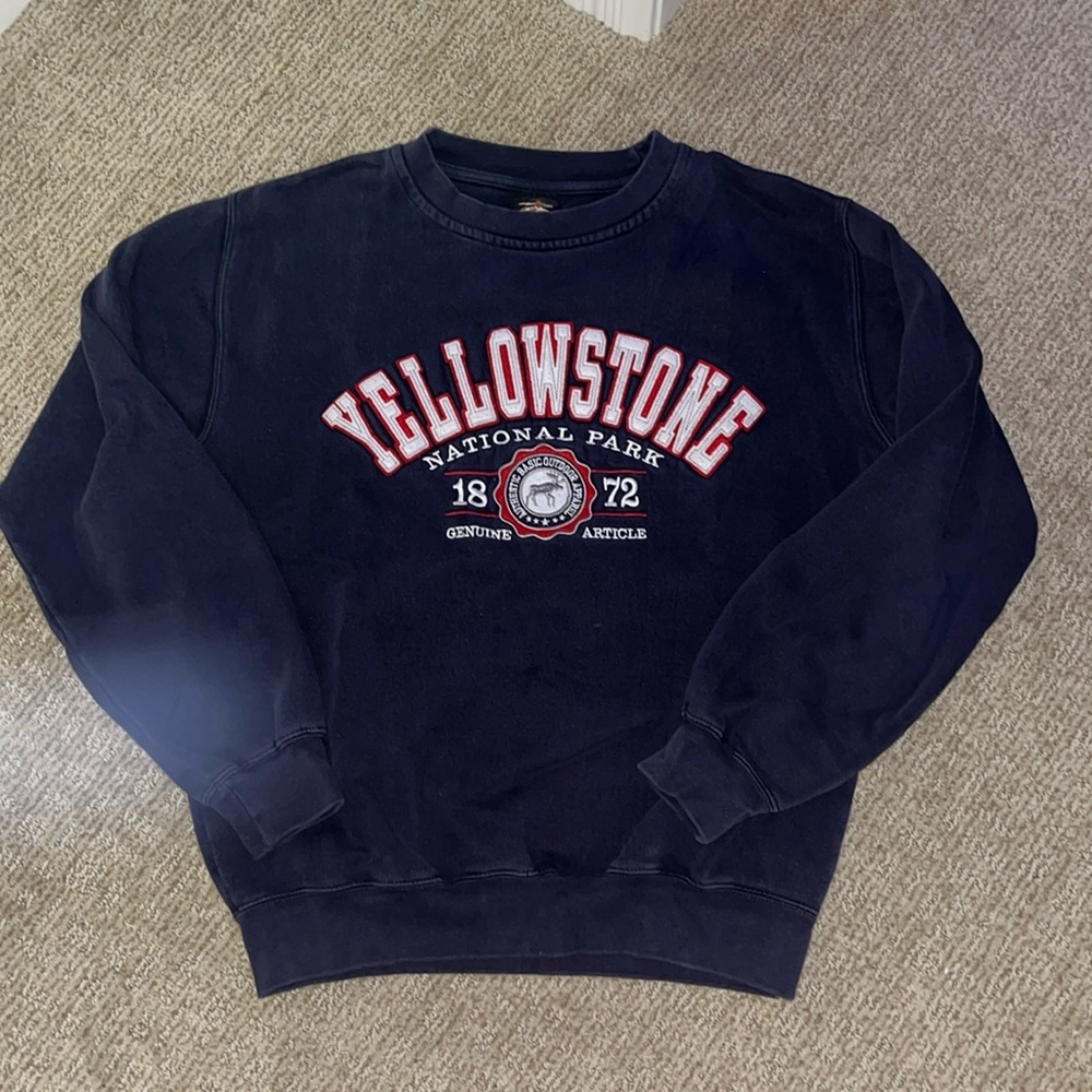 Navy Yellowstone Crewneck